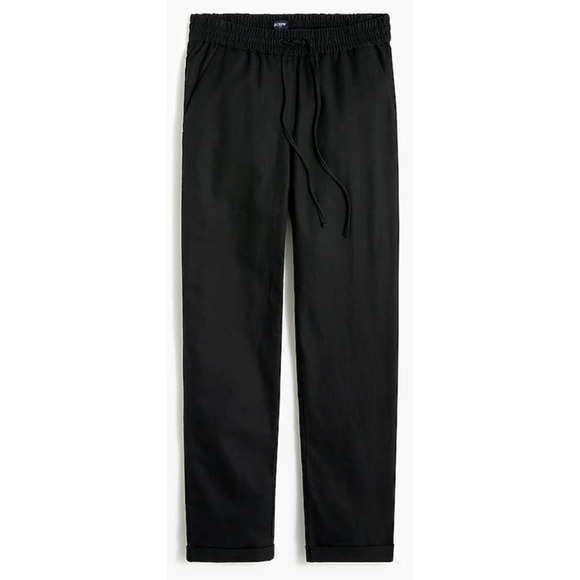 J Crew Linen Cotton Blend Drawstring Casual Pants US Women's 6 Tall New - Picture 2 of 7